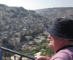 Paul Quirk overlooks the Kidron Valley, site of the ancienty City of David.