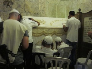 Hasids pray at King David's Tomb.