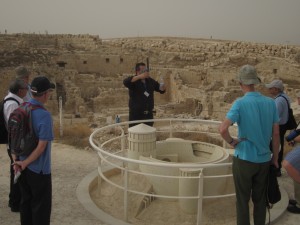 Elias Ghareeb, our guide, showed us a model of Herodion at the fortress site.