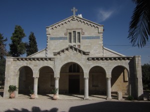 Mary the Ark of the Covenant Basilica is above the town.