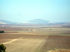 Mount Tabor can be seen from Tel Megiddo (Joe Freeman photo).