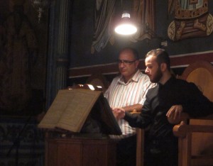 Two cantors sing at Mar Elias Monastery.