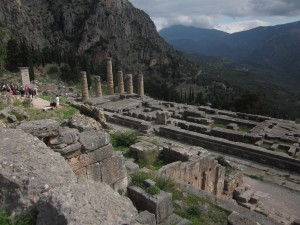 The temple of Apollo is the largest building.