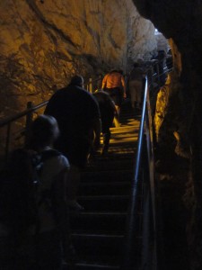 We climbed out of the dry water tunnel.