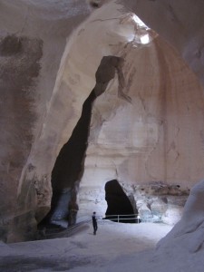 The Bell Caves were carved in chalky limestone.